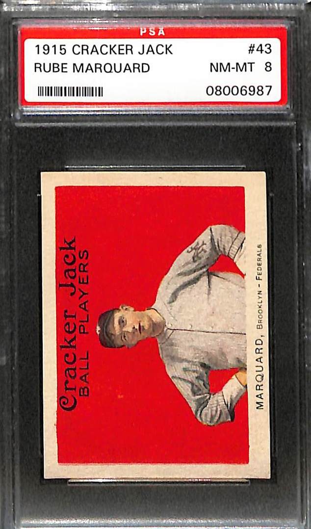1915 Cracker Jack #43 Rube Marquard PSA 8 NM-MT 08006987