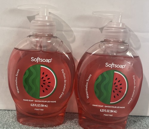 Softsoap WATERMELON LMT ED Liq Hand Soap. TWO 6.25 Fl Oz Pump Bottles.