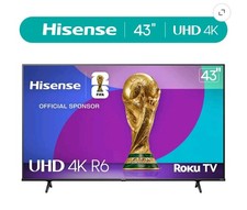 Hisense 43" Class 4K UHD LED LCD Smart Roku TV HDR R6 Series 43R6E3