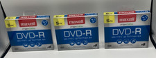 Lot of 3 Maxell 5 Pk DVD-R Write Once Blank Discs 4.7GB 120 MIN New Sealed