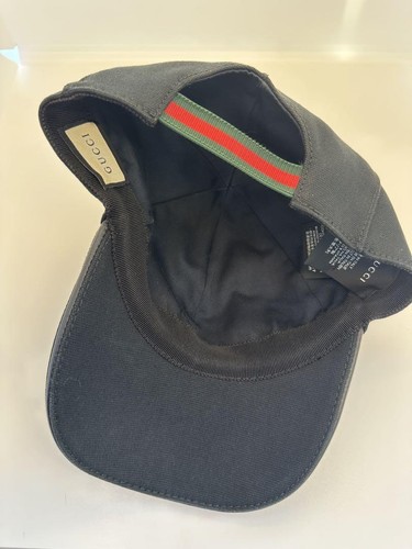 GUCCI Gg Sherry Line Stickerei Kappe Hut M Baumwolle Schwarz - Bild 3 von 5