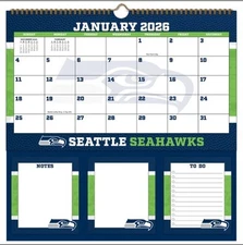 Seattle Seahawks 2026 Memomate Spiral Calendar 2025 by Turner Sports