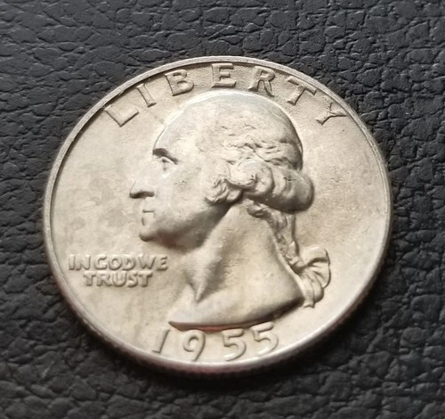 1955-D 25c Washington Quarter 90% Silver High Grade/BU Condition/Low Mintage#328