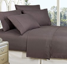 CELINE LINEN 1500 Premier 4-Piece Bed Sheet Set King Grey Deep Pocket 16 inch