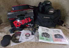 Canon EOS Camera with Case, Disks, Instructions