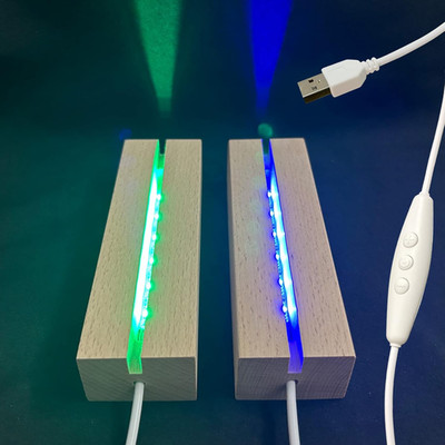Colorful LED Display Pedestal Base for Crystal, Glass & Resin Art - 2PCS 6