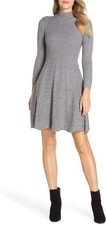Eliza J Women's Mock Neck Fit & Flare Sweater Dress - Size XL