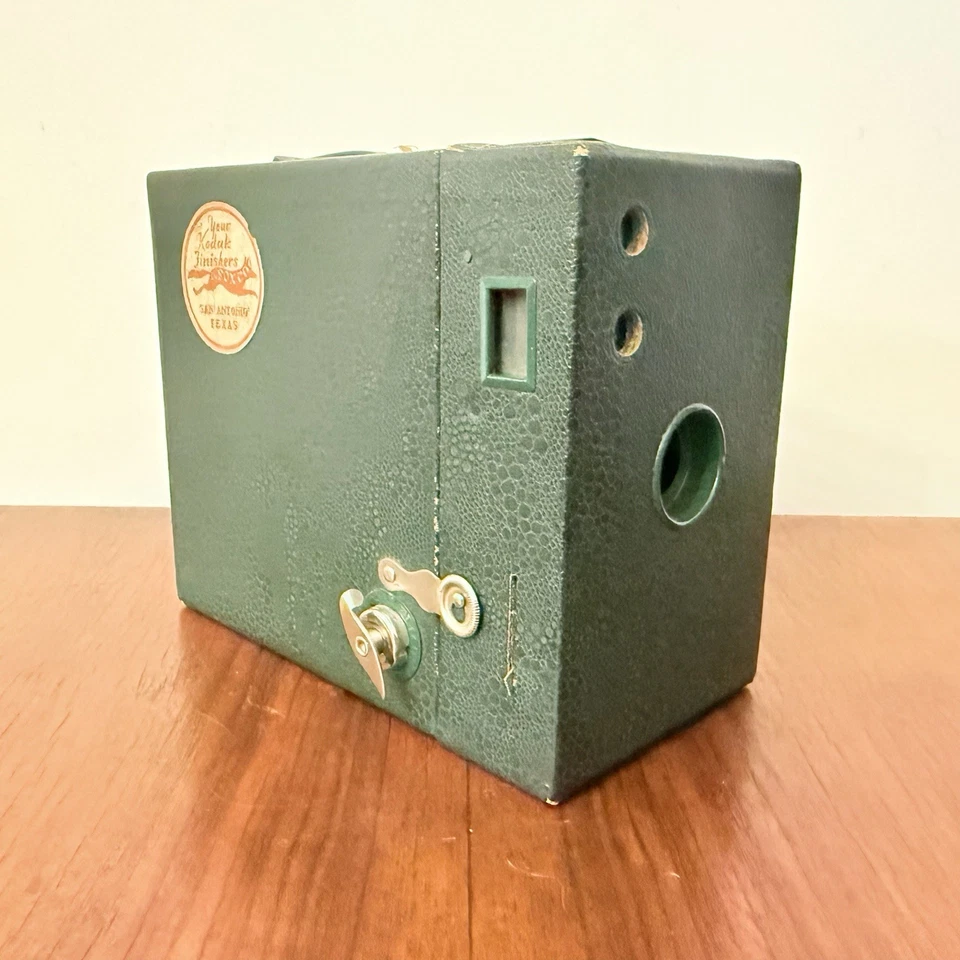 Appareil Photo Vintage Kodak No. 2A Rainbow Hawk-Eye Model B Vert Rare - Photo 2/4