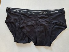 Calvin Klein Mens Briefs Size M Classic Cotton Underwear Black 2 Pack NB3999