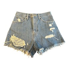 Levi  s High Waisted Mom Shorts Women  s Size 27 Distressed Cutoff Denim Shorts