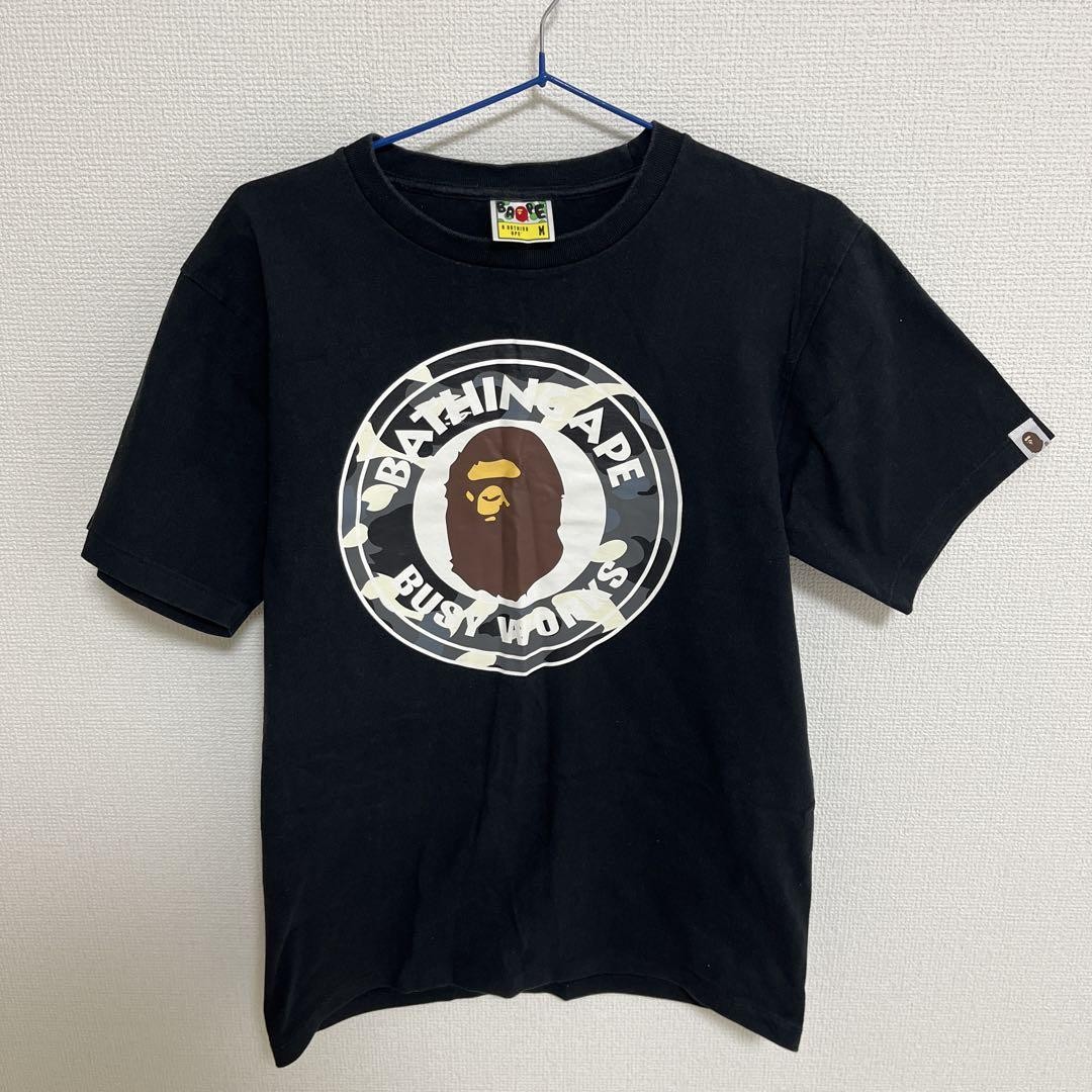BAPE カモフラージュ Tシャツ 黒 A Bathing Ape カモフラージュ Tシャツ M ブラック - メルカリ
