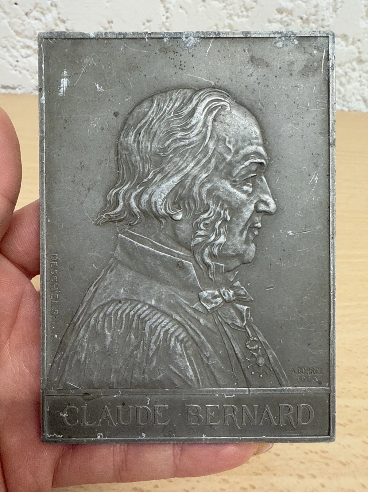 Médaille Plaque Claude Bernard 1813 1878