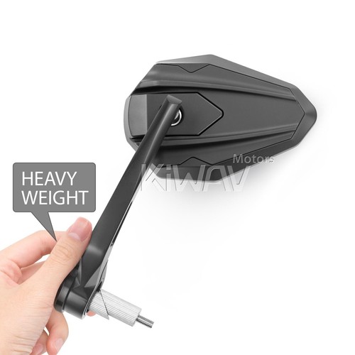 Pair bar end mirrors 4Rizz black heavy weight for 7/8" hollow bar fits Kawasaki - Picture 3 of 8
