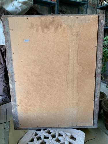 1900's Vintage Old Rajasthani Royal Family Man Portrait Painting Wooden Framed - Picture 6 of 6