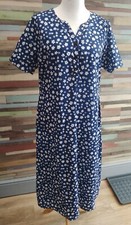 Blue Floral Relaxed Fit 3-Button Shirt Style Dress NWOT YOU CHOOSE SIZE