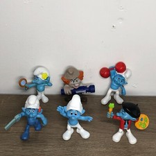 Smurfs Figures Lot Mcdonalds Happy Meal Toys Smurf PVC Figurine Cake Toppers 6