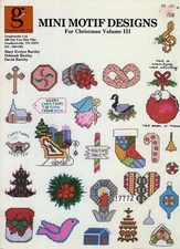 Mini Motif Designs for Christmas Volume III Cross, Sleigh, Stocking Leaflet NOS