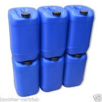 6 X 25 Liter Kanister Blau Wasserkanister GeträNkekanister Frischwasser BehäLter