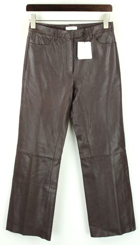 SANDRO Evel Trousers Womens (EU) 36 Lamb Leather Bootcut Fit Marron - Picture 11 of 12