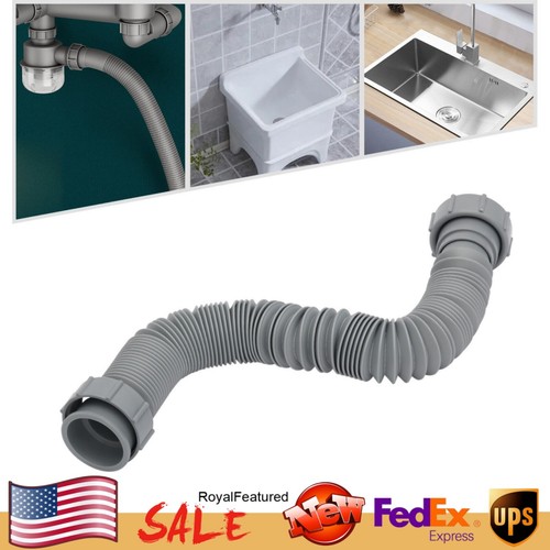 1pc Flexible Tubular Pipe Sink Basin Water Drain Hose Tube For Bathroom/Kitchen