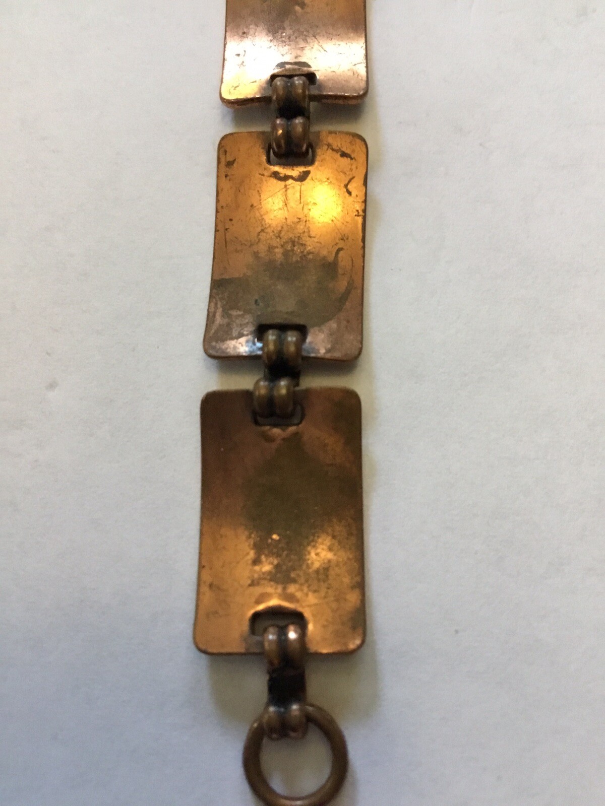 Solid Copper Bracelet Rectangle Happy Sun Face Li… - image 12