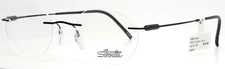 SILHOUETTE Purist 5561 AJ 9040 Strong Black Oval Rimless Eyeglasses 49-20-150