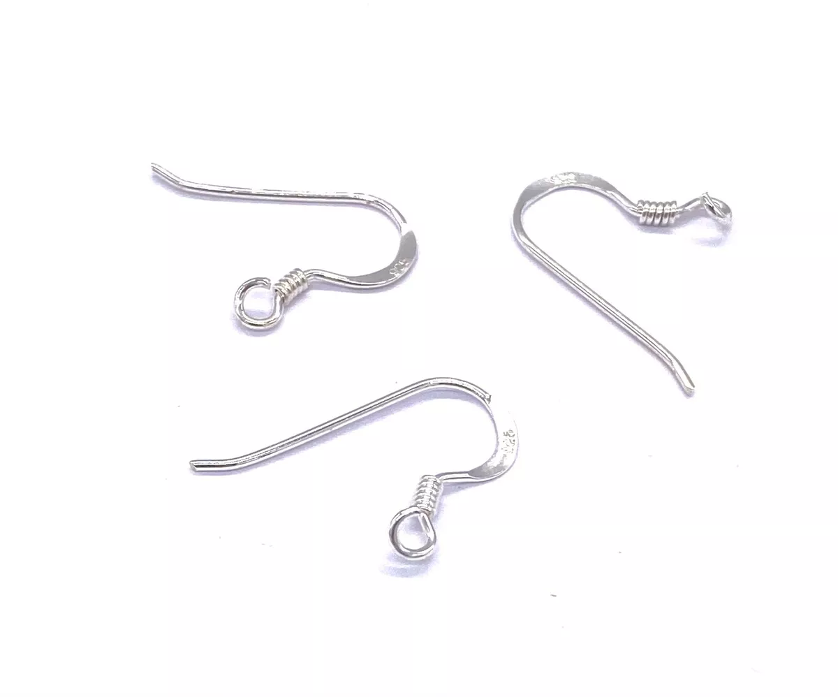 925 Sterling Silver FISH HOOK EARRINGS with Spring 20mm Jewellery