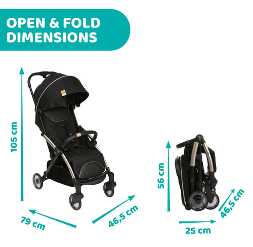 Chicco Goody Plus Stroller Black Re-Lux Compact Lightweight Travel NEW RRP £229 - Picture 5 of 24