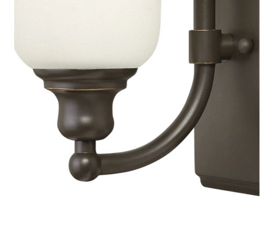 Aplique de pared de tocador de baño Hinkley Lighting Colette 1 luz, bronce frotado con aceite Foto 2 de 4