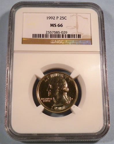 1992-P NGC MS66 WASHINGTON QUARTER 25c MS 66