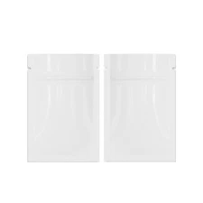 100/200/500 Glossy White Mylar Foil Smell Proof Resealable Zip Seal Lock Bags