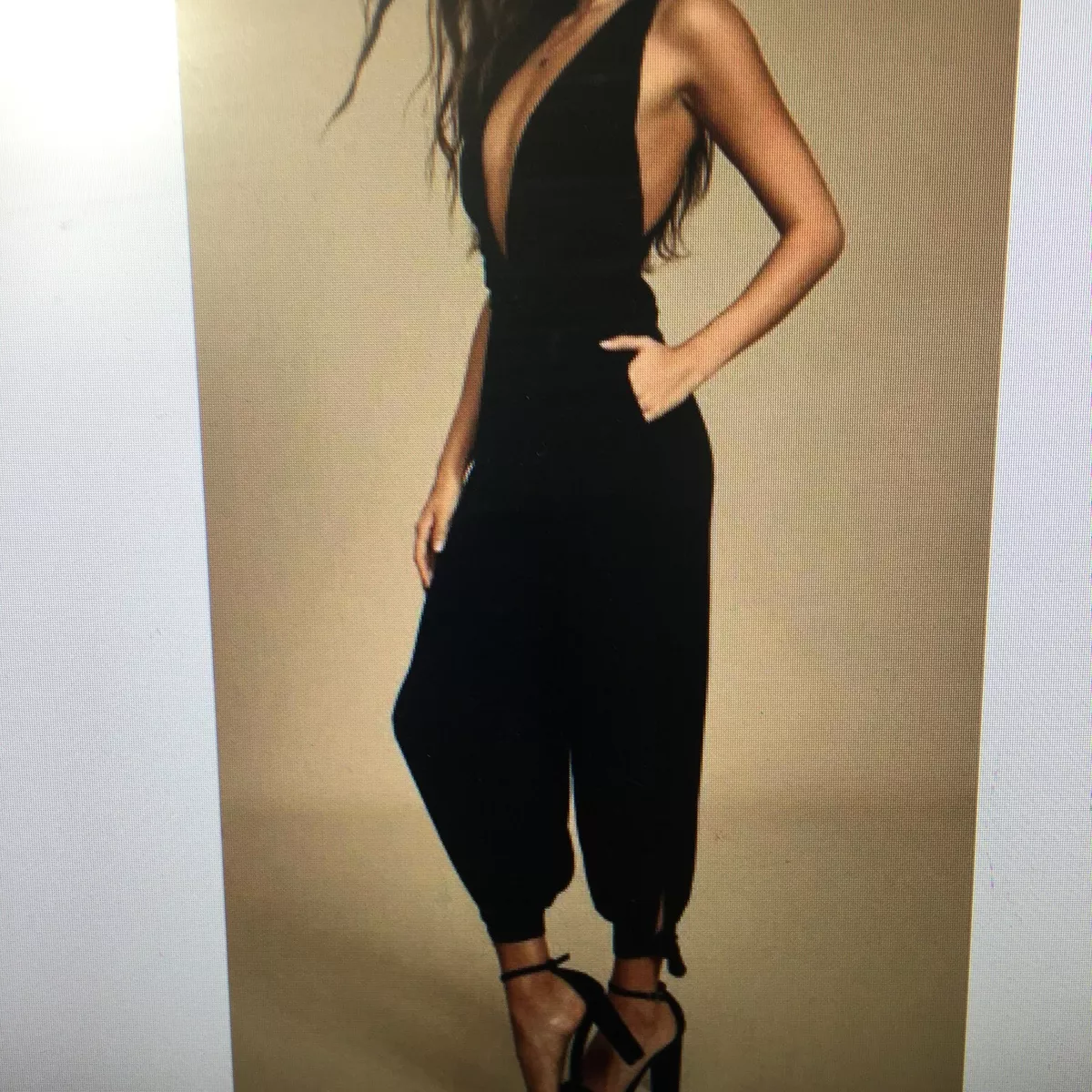 Lulus Jumpsuit Women Size Medium 28X24 Lolinda Black Convertible