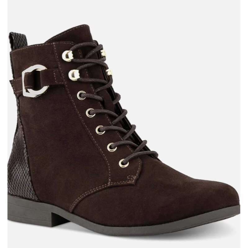 Karen Scott Claritaa Combat Booties Chocolate Size 7M NWB