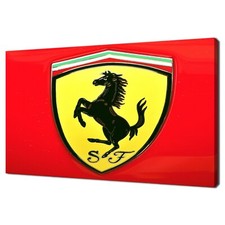 Red Ferrari Car Logo Modern Design Home Decor Canvas Print Wall Art Picture