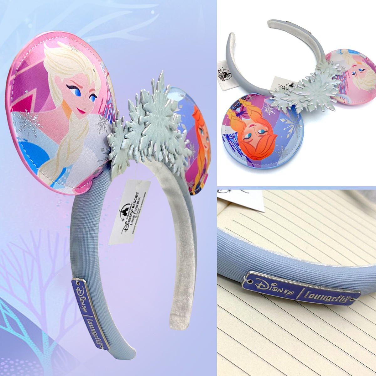 Frozen Anna Elsa Minnie Mouse Ears Disney Parks Light-blue 