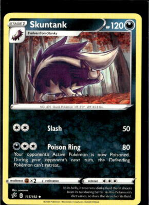 Pokemon Skuntank 115/192 Rebel Clash Non Holo Uncommon 2 Card Lot