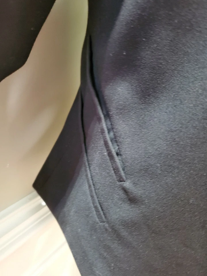 Blazer para mujer Katherine Barclay negro poliéster manga larga frente abierto talla M Foto 4 de 4