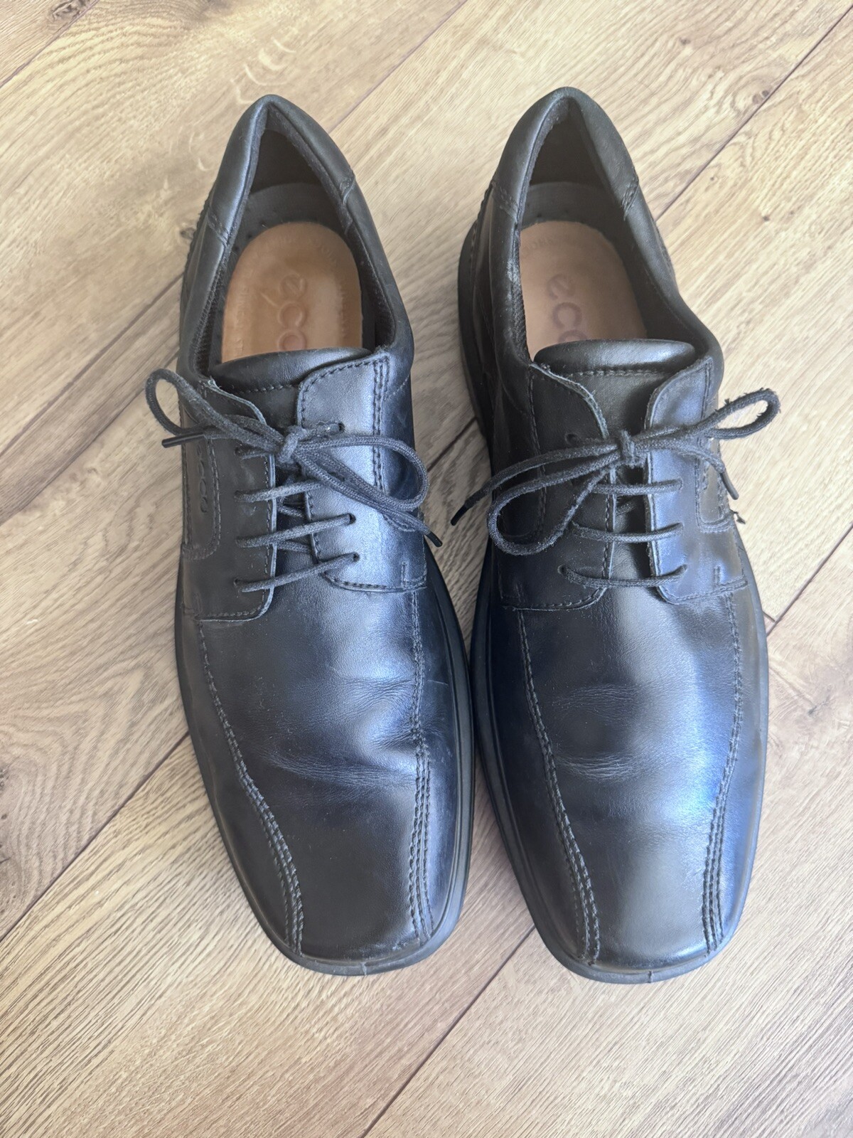 SAOLA Scarpe Oxford eleganti comode stringate in pelle nera Ecco da uomo taglia EU 46 US 12 EUC