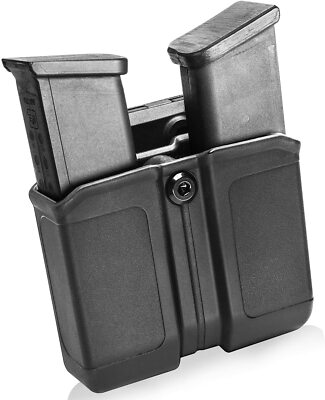 Universal OWB Double Magazine Pouch For 9mm/.40 Dual Stack Magazine Belt Clip