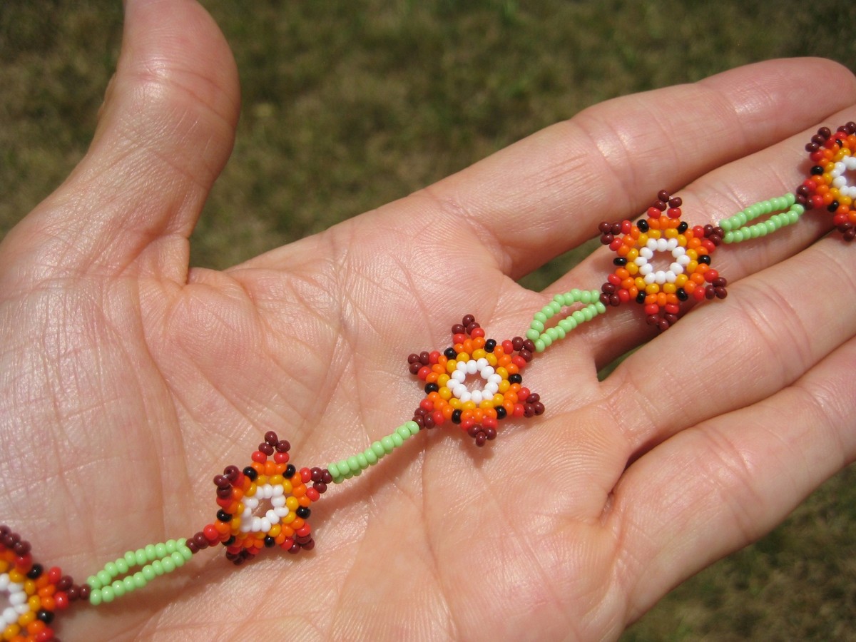 Huichol Bead Indian Bracelet Jewelry Art Hand Made Guadalajara Mexico A46