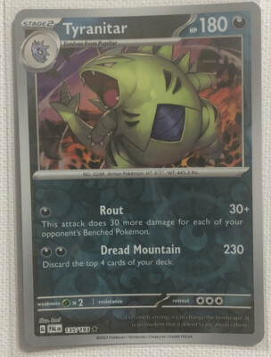 2023 Pokémon Tyranitar HP 180 Rare Foil Card #135/193 *Mint* | eBay
