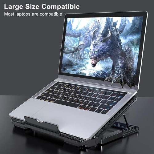 Laptop Cooling Pad with Adjustable Height Two 5.1 In Fan 2 USB Ports Suitable Fo - 第 6/24 張圖片
