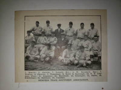 Memphis Chickasaws 1912 Team Picture Al Schweitzer Jiggs Parsons Milo ...