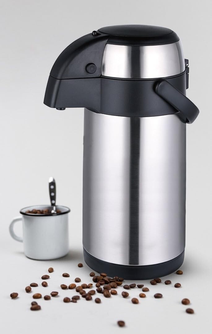 XXL 5 Liter Pumpkanne Thermoskanne Isolierkanne Pump Thermos Thermo Kanne
