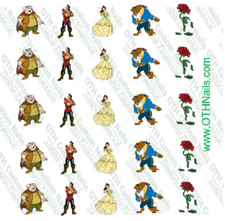 Beauty and the Beast Waterslide Nail Decals Set of 25 Salon Quality