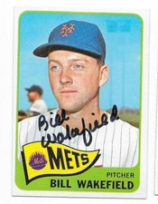 BILL WAKEFIELD 1965 TOPPS AUTOGRAPHED SIGNED # 167 NEW YORK METS
