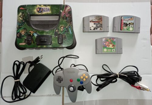 CONSOLA NINTENDO 64 PAL + ESPANSION PAK+ CABLES + 1 MANDO + 3 JUEGOS