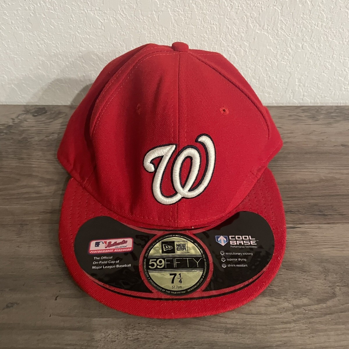 NWT 59fifty Red Washington Nationals “W” Fitted Baseball Cap Hat