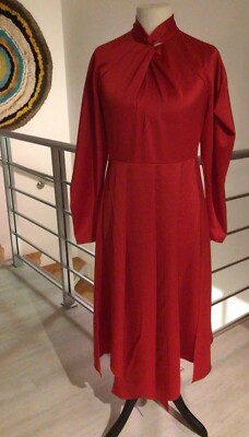 HUGO BOSS  Kleid Satin Optik Langarm Gr. 40   Partykleid