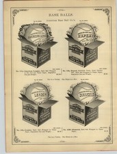 1894 PAPER AD American Base Ball Co Baseball Box Boxes American League 